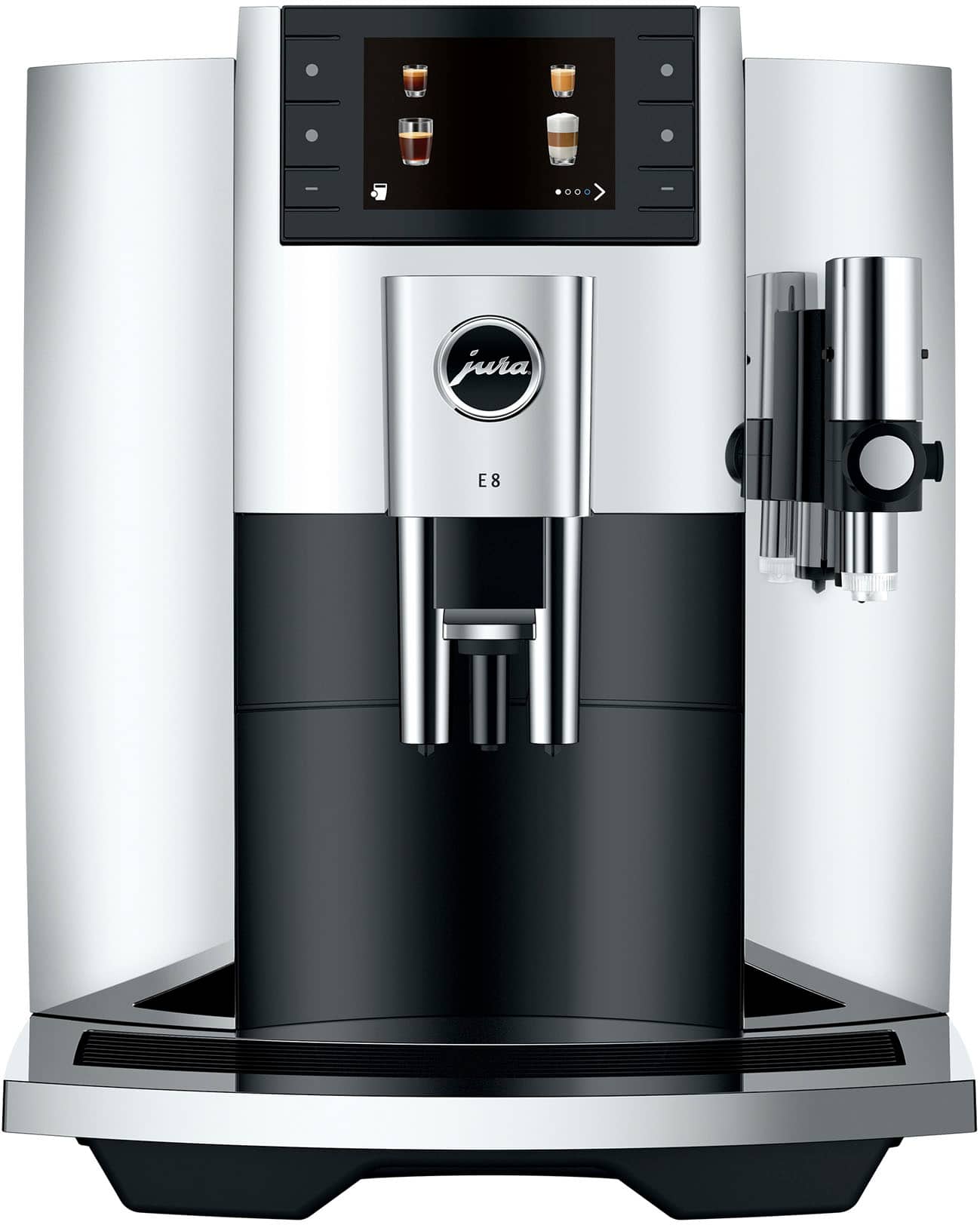 JURA - E8 Single Serve Automatic Espresso and Coffee Machine with 15 Bars of Pressure - Chrome