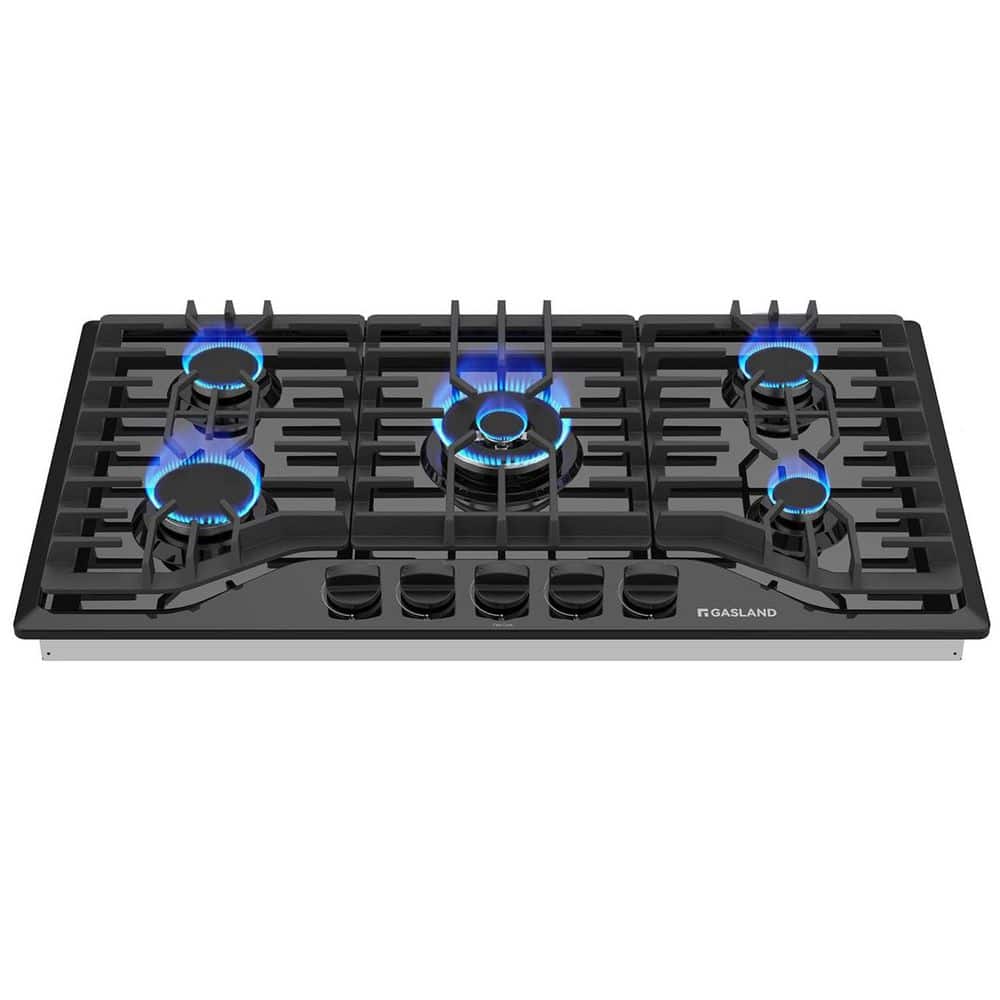 GASLAND 36 in. NG/LPG Convertible Gas Cooktop in Porcelain Enamel with 5-Burners