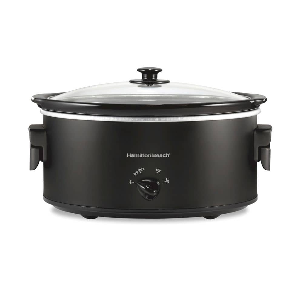Hamilton Beach 7 qt. Black Slow Cooker with Folding Handles