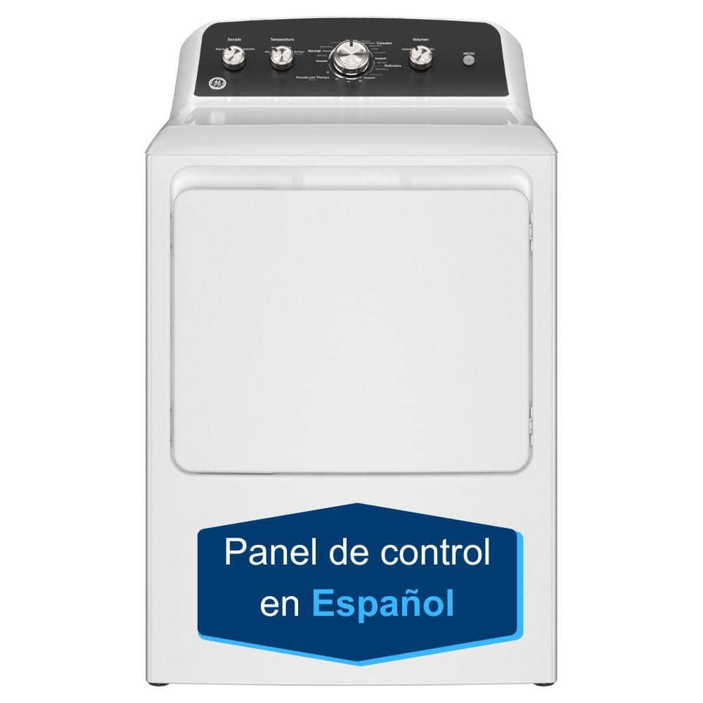 GE 7.2 cu. ft. Capacity Gas Dryer with Spanish Language Control Panel and Up to 120 ft. Venting