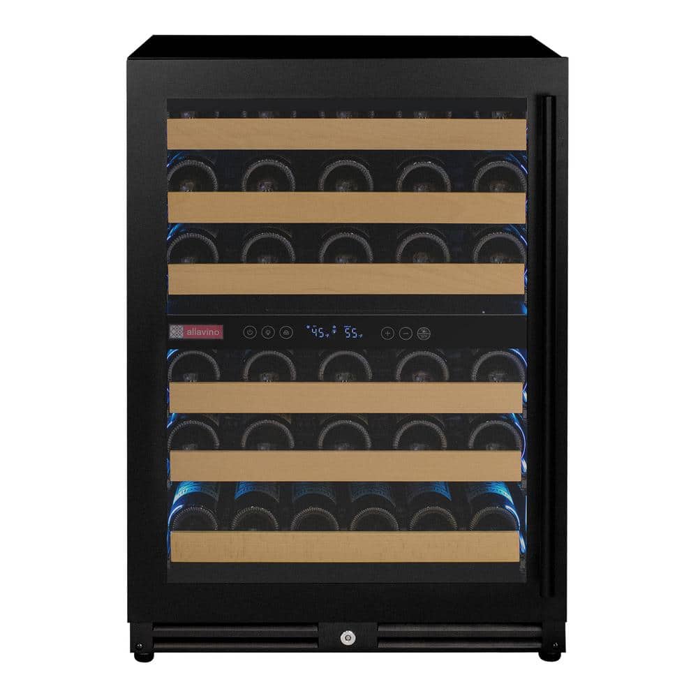 Allavino Reserva Series Digital 56-Bottle Dual Zone Wine Cellar Cooling Unit in Black with Left Hinge Door