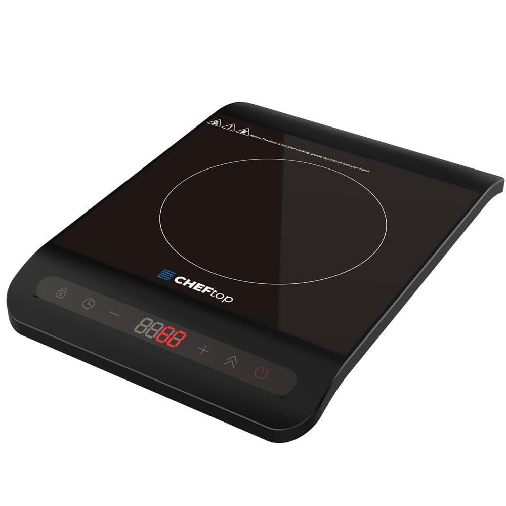 DRINKPOD Cheftop Portable Induction Cooktop Burner Ultra Slim 11.4 W Black Single Induction 1 Element 9 Power Zones Ceramic Top