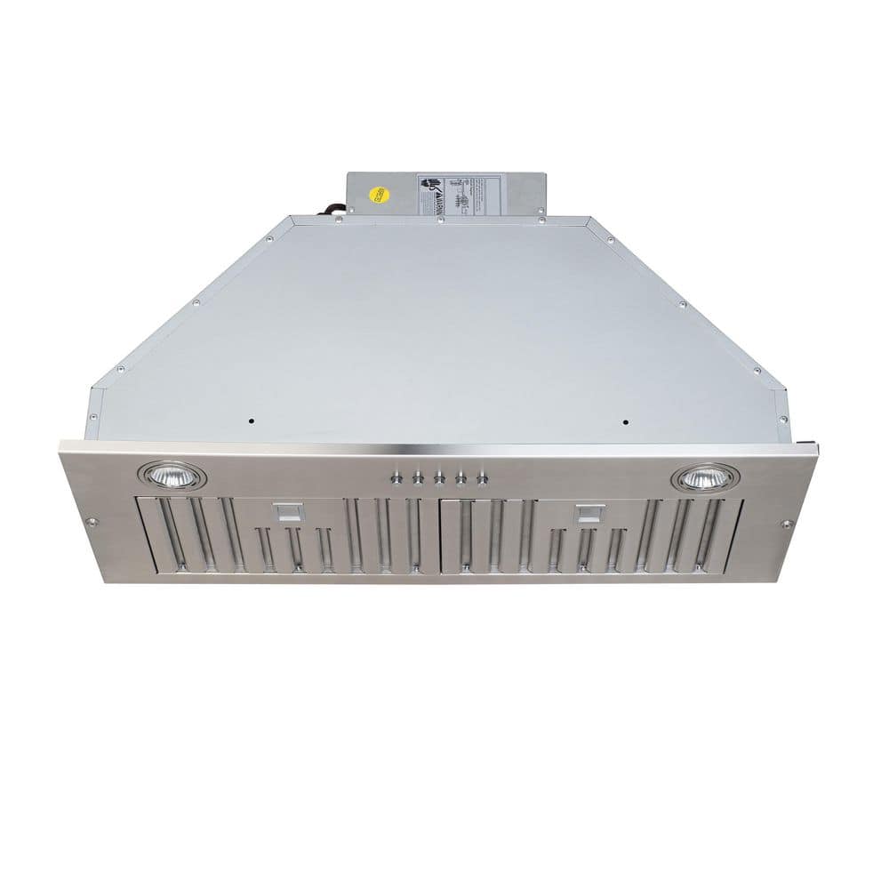 Home Beyond 28 in. 600 CFM Insert/Built-in Range Hood with Baffle Filters LED Lights 3-Speed Control in Stainless Steel