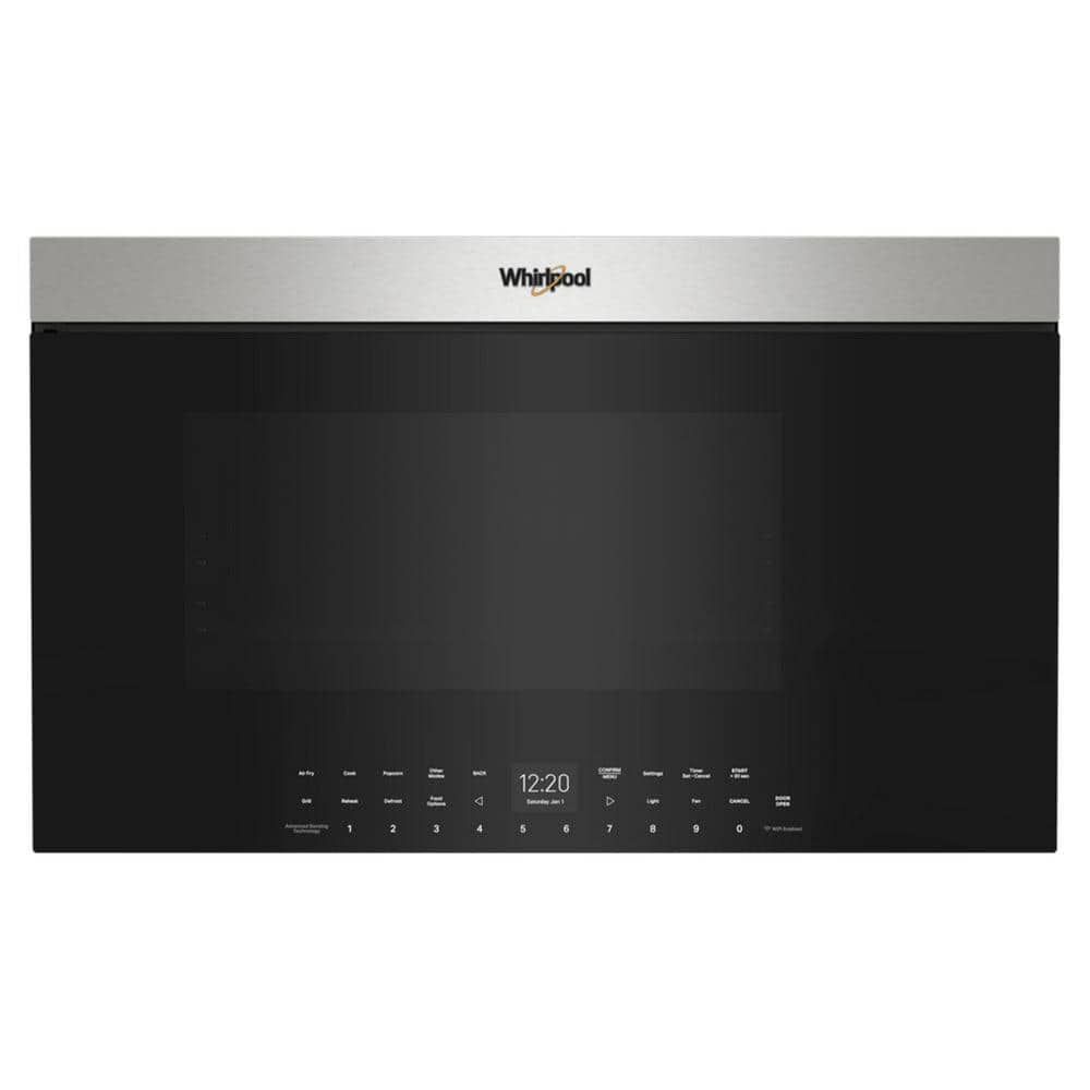 Whirlpool 30 in. 1.1 cu. ft. Air Fry Over-the-Range Flush Built-In Microwave in Fingerprint Resistant Stainless Steel