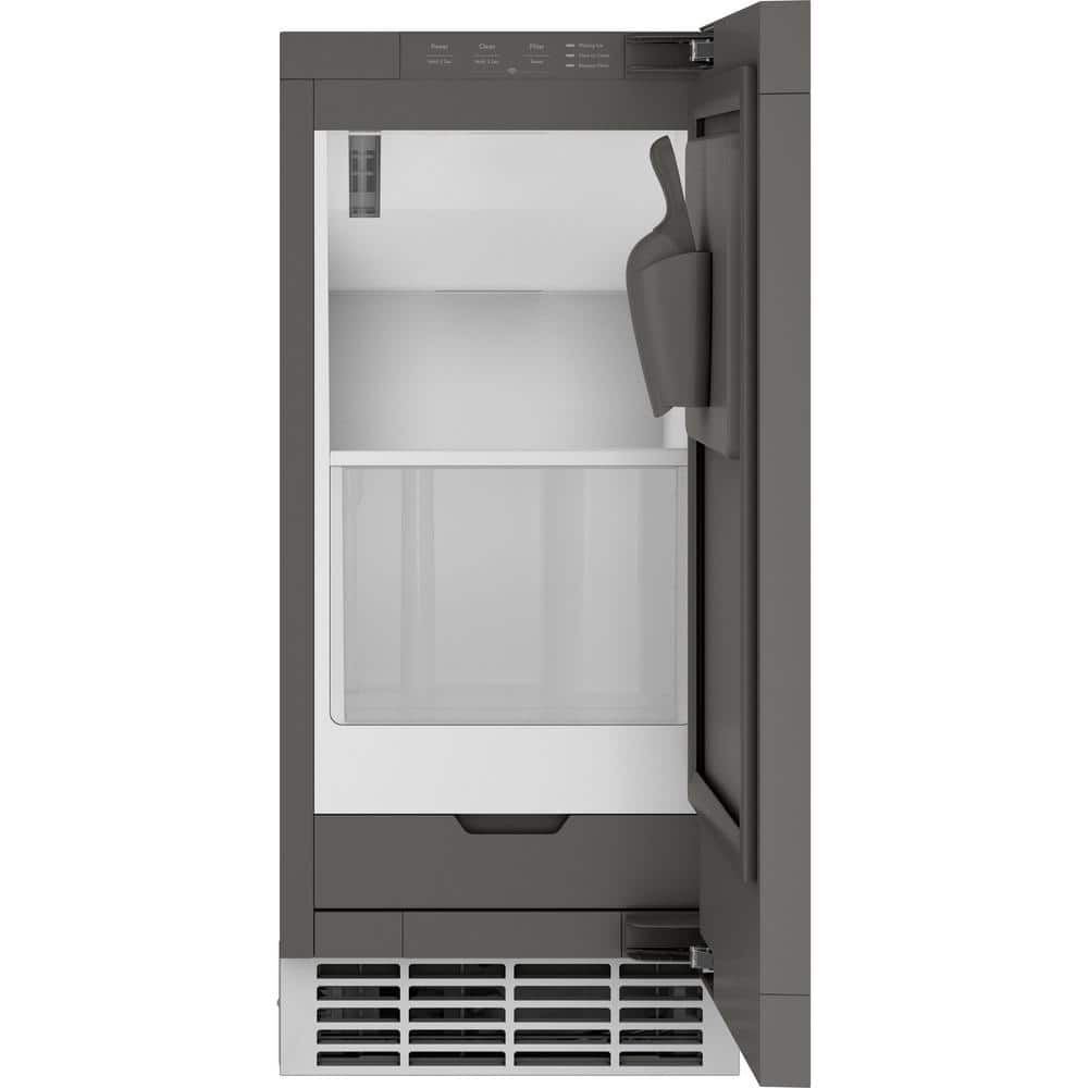 GE 15 in. 50 lb. Nugget Ice Built-in or Freestanding Ice Maker with Custom Panels and Integrated Water Filtration