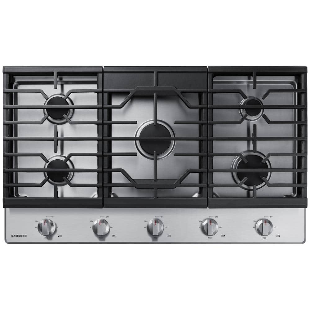 Samsung 36 in. 5-Burner Recessed Gas Cooktop in Stainless Steel