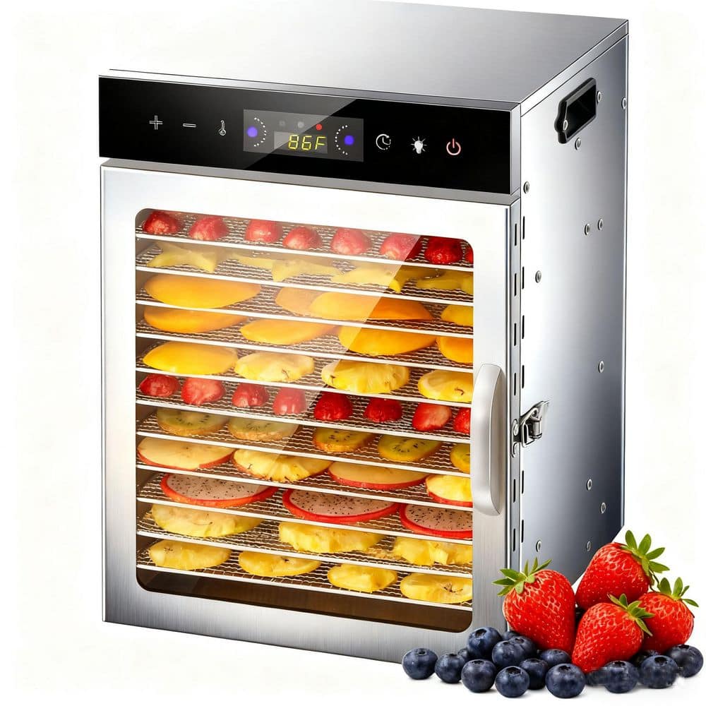 SEEUTEK 12-Tray Stainless Steel Trays Food Dehydrators, Dehydrator Machine Digital Timer Temperature Control