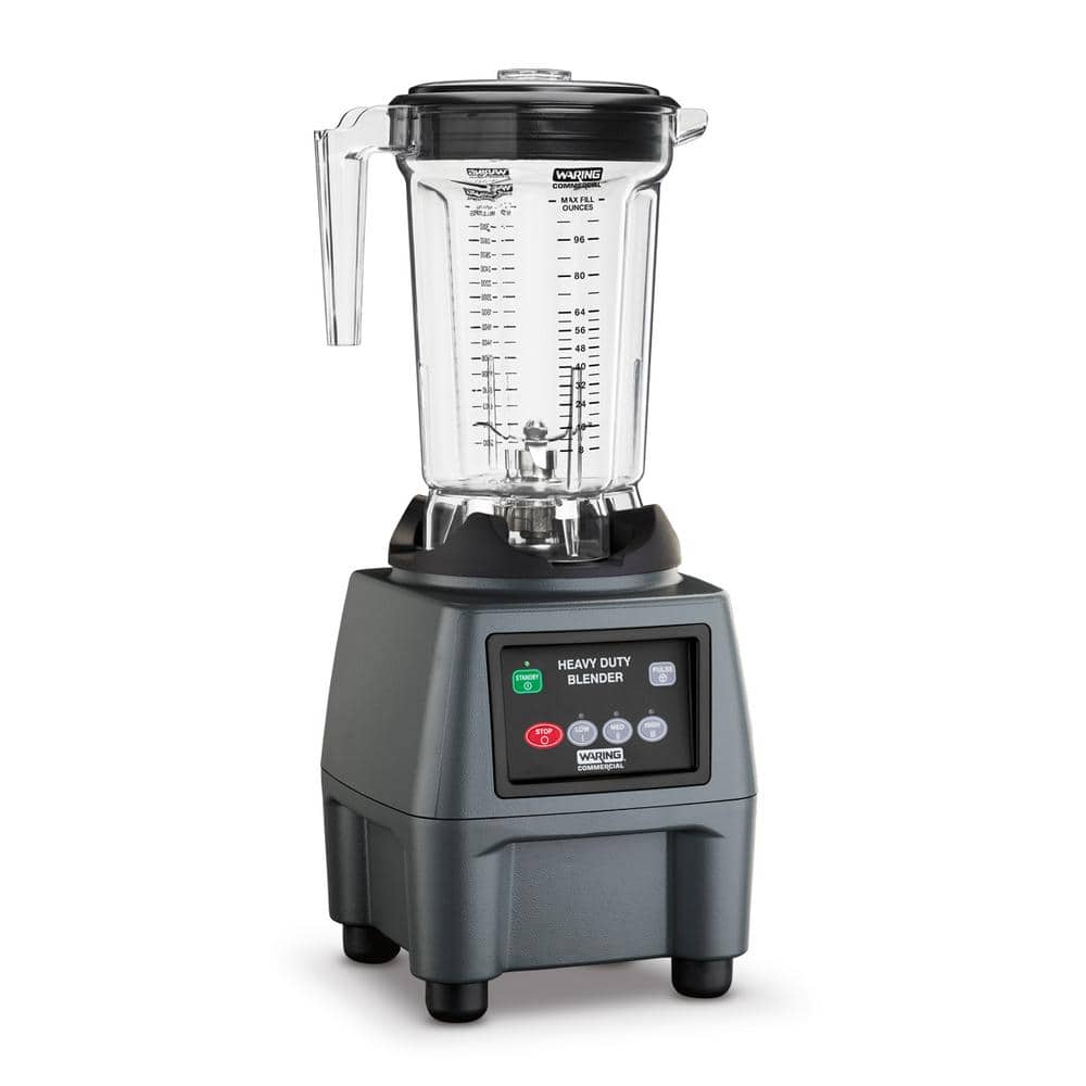 Waring Commercial 128 oz. 3-Speed Clear Blender Grey with 3.75 HP and Electronic Touchpad Controls with Copolyester Jar