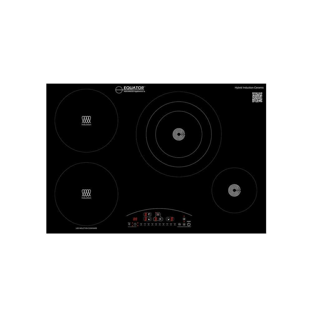 Equator 30 in. 4-Elements Built in Electric Induction and Ceramic Burners Cooktop in Black Ceramic Any Cookware Compatible