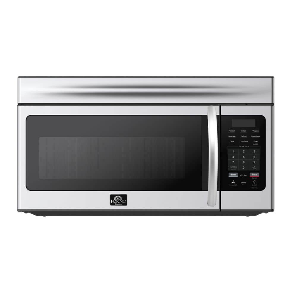 Forno Scalo 1000W 30 in. Over the Range Microwave, Stainless Steel, 1.6 cu. ft, 300 CFM Convertible Vent