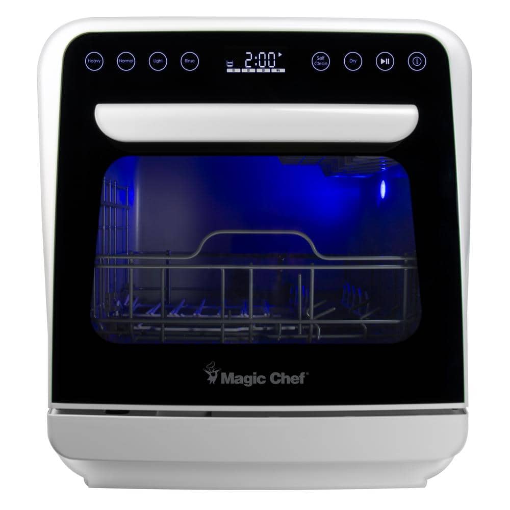 Magic Chef Mini Countertop Dishwasher in White with 3-Place Setting Capacity