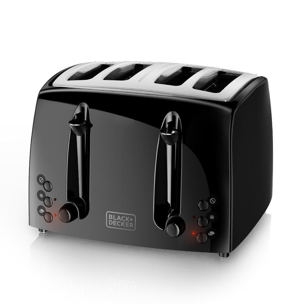 BLACK+DECKER 4-Slice Black Extra-Wide Slot Toaster