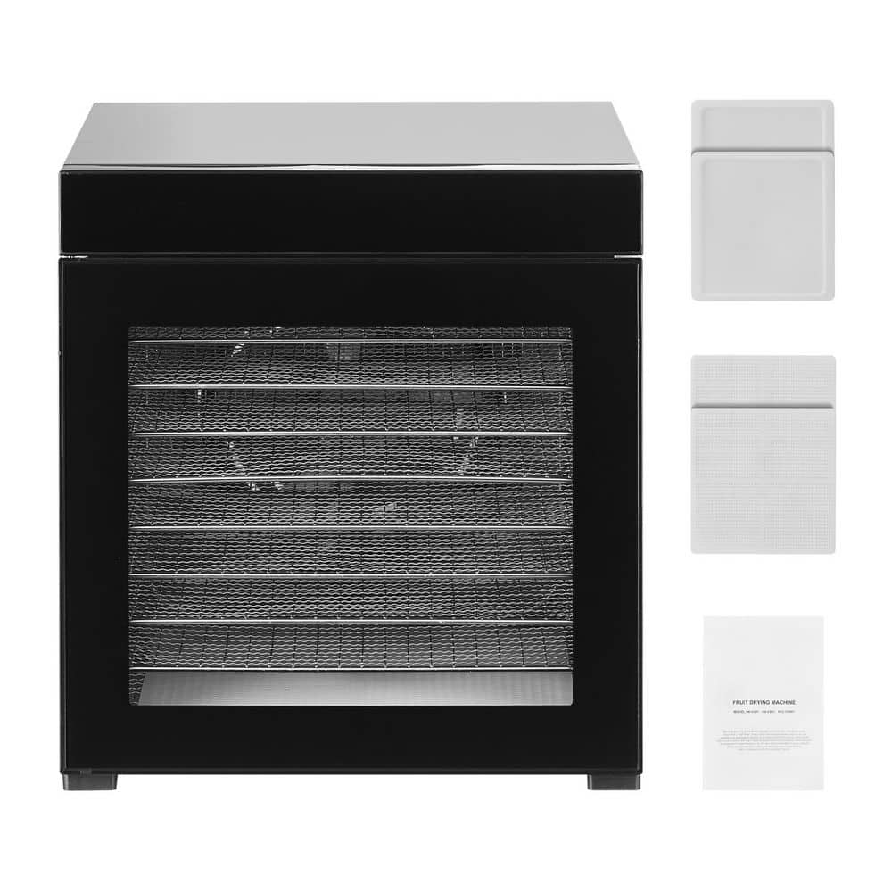 SVOPES Food Dehydrator, 10 Stainless Steel Trays, 1000 W Electric Dryer in Silver with Adjustable Temp and 24-Hour Timer