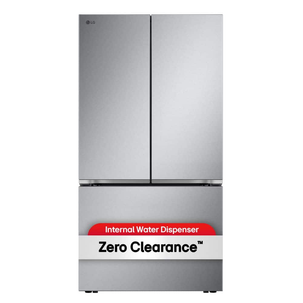 LG 36 in. 25 cu. ft. Counter-Depth MAX with Zero Clearance 3-Door French Door Refrigerator with Thin Door Design