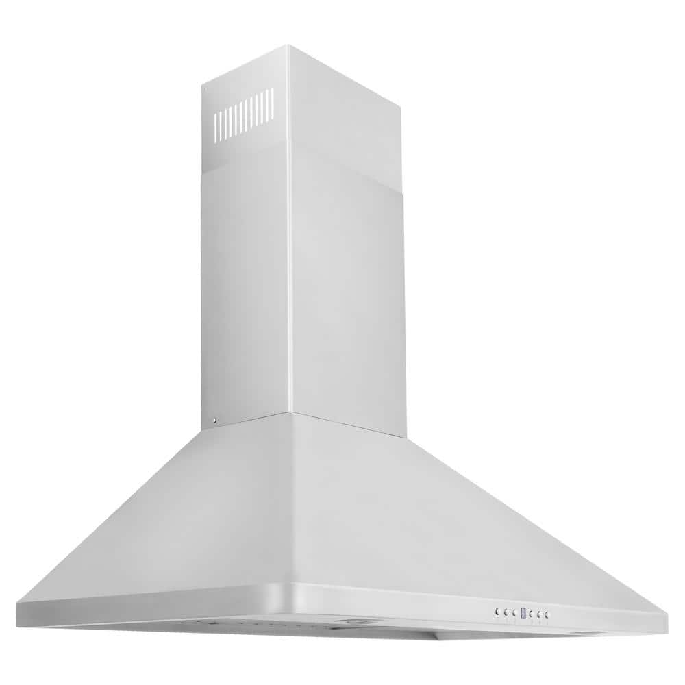 ZLINE Kitchen and Bath 30 in. 400 CFM Convertible Vent Slim Pyramid Wall Mount Range Hood in Stainless Steel
