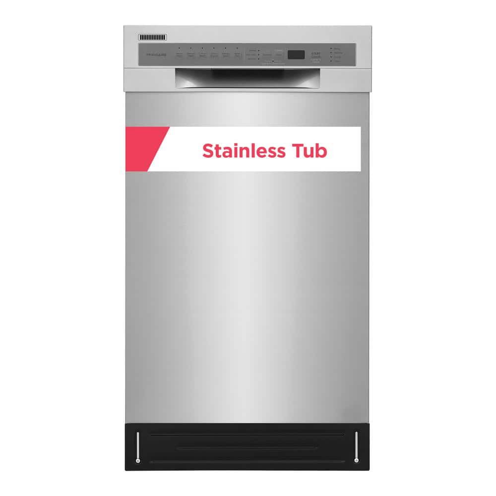 Frigidaire 18 in. Front Control Built-In Tall Tub 52 dBA Dishwasher in Stainless Steel with 6-Cycles