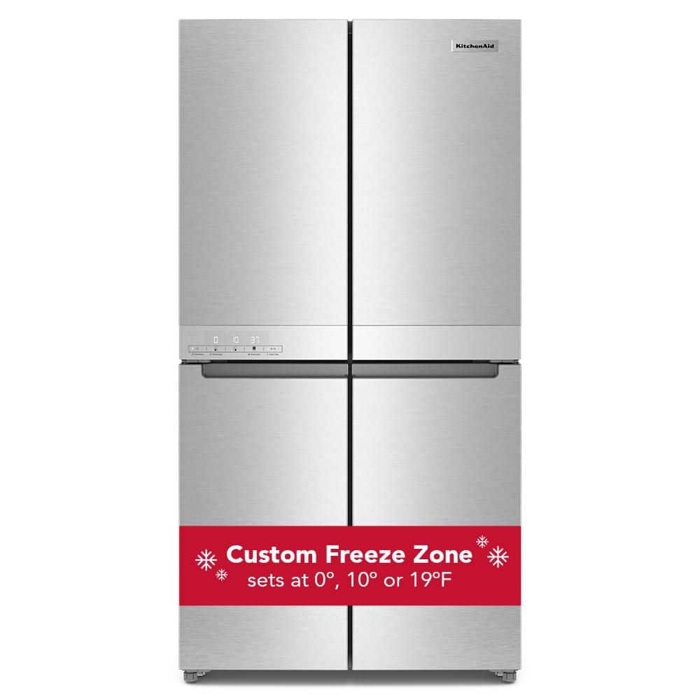 KitchenAid 19.4 cu. ft. 36 in. W Counter-Depth 4-Door Refrigerator with PrintShield Finish