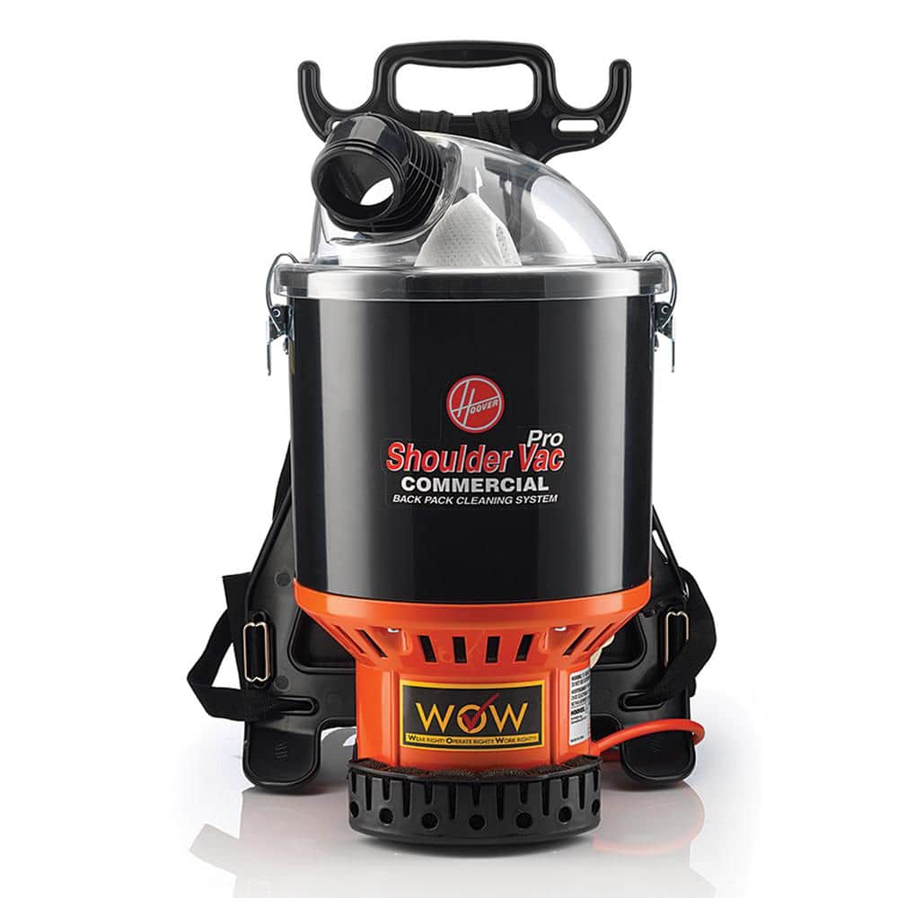 HOOVER COMMERCIAL Commercial Pro Shoulder Vac 1.6 gal Bagged Corded HEPA Filter for Carpet and Hard Floor, Black, Backpack Canister Vacuum