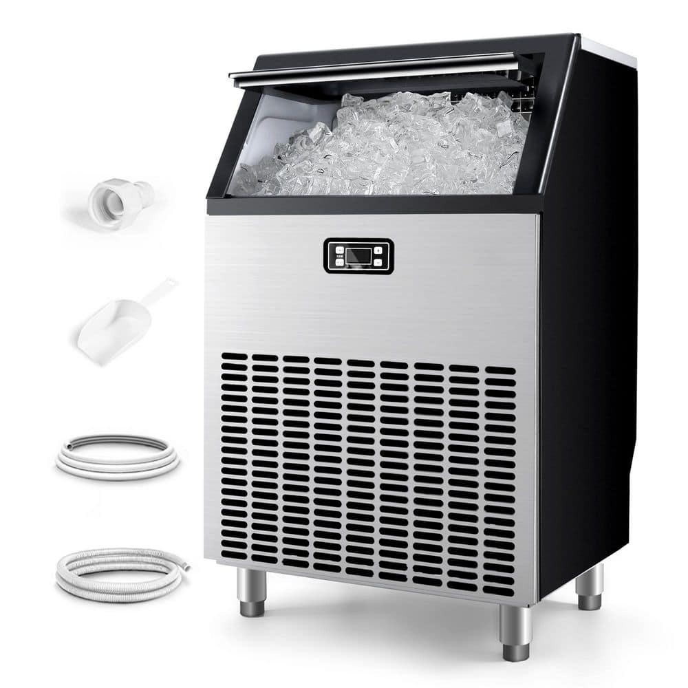 SIMZLIFE 22 in. 200 lb. /24H Undercounter/Freestanding Commercial Ice Maker in Stainless Steel, 65 lb. Ice Storage Capacity