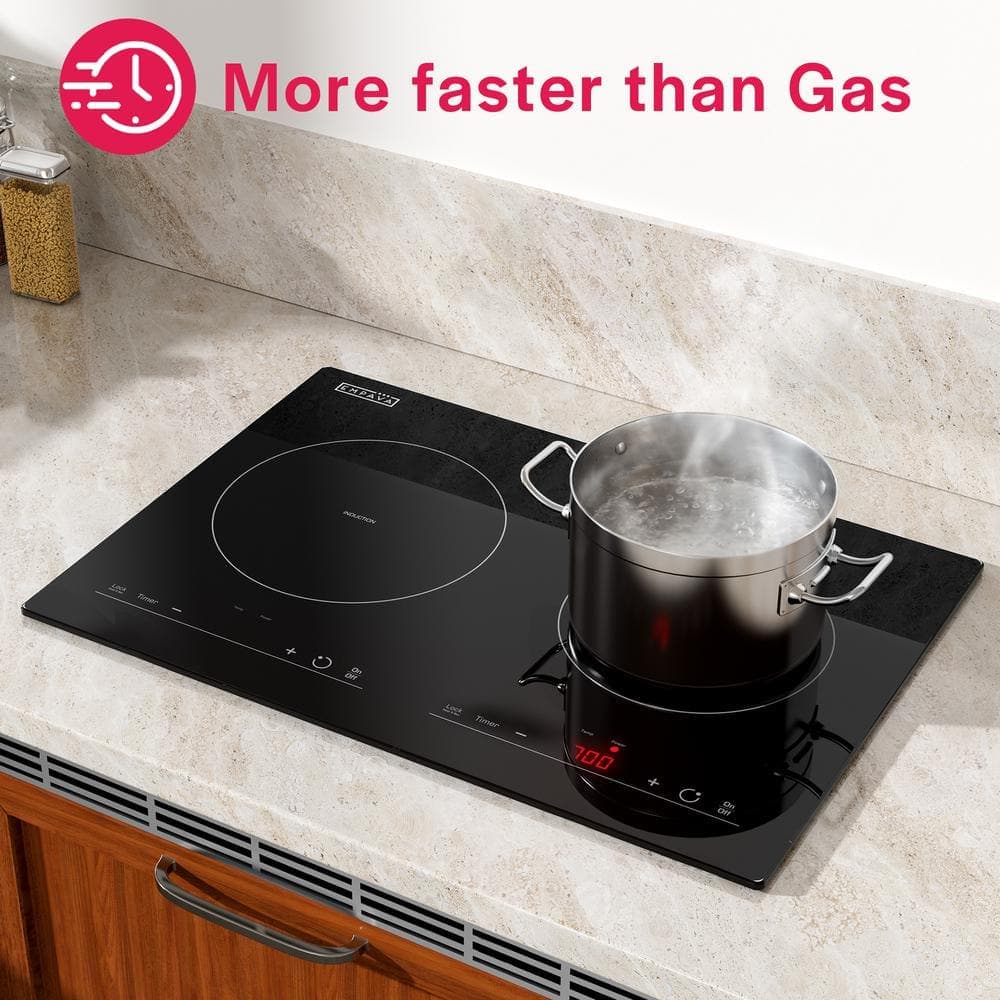 Empava Portable 20.5 in. Induction Electric Cooktop in Black with 2 Elements