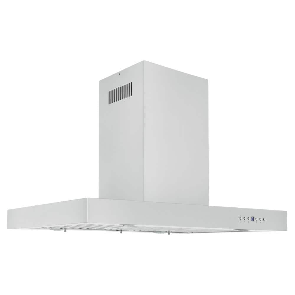 ZLINE Kitchen and Bath 36 in. 400 CFM Convertible Island Mount Range Hood in Stainless Steel