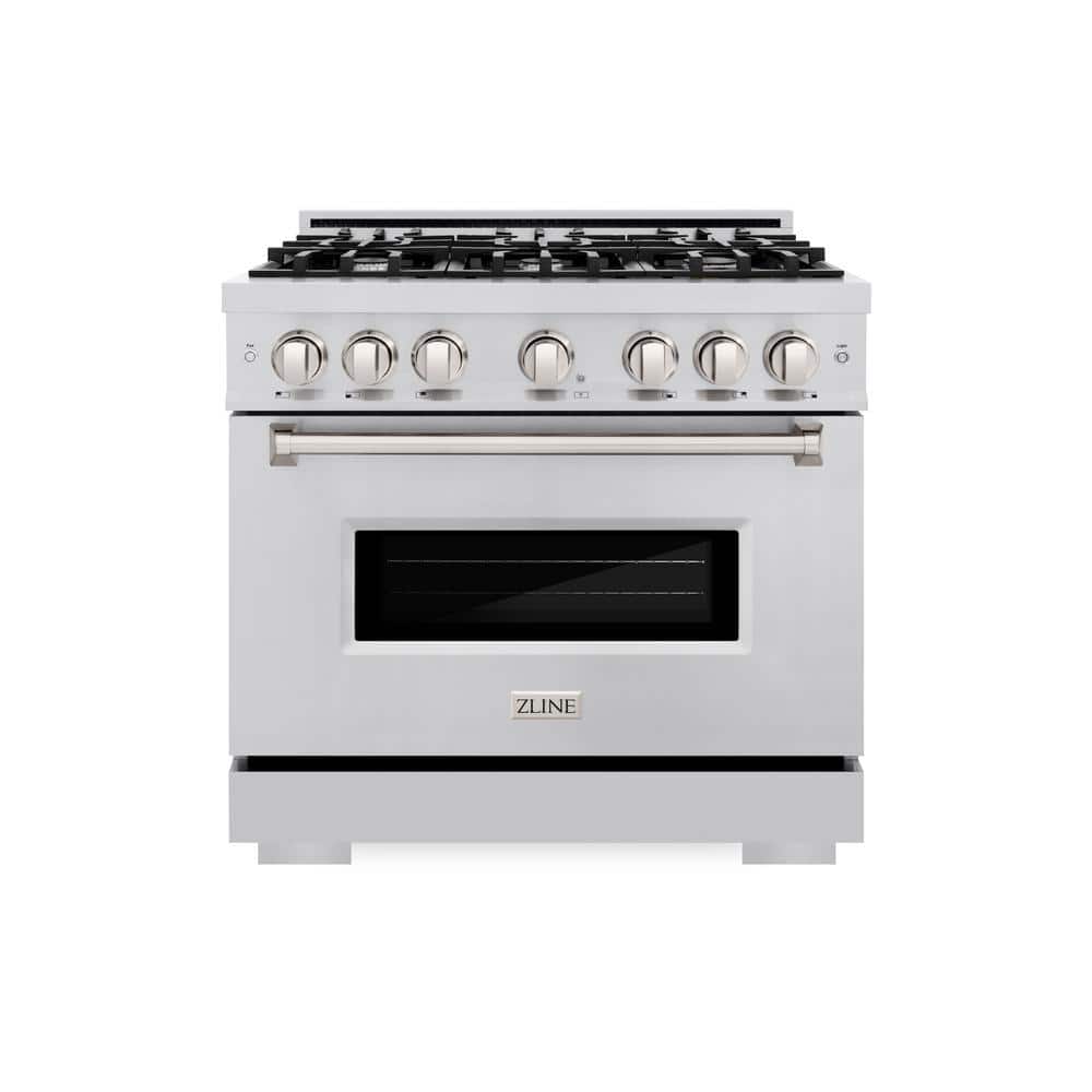 ZLINE Kitchen and Bath Classic 36 in. 6-Burner Dual Fuel Range with Convection Oven in Stainless Steel