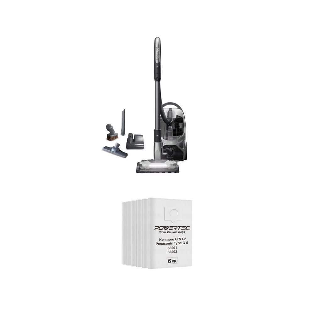 POP-N-GO Corded HEPA Canister Vacuum with Hair Eliminator and 6-ply Filter Bag (6-Pack)