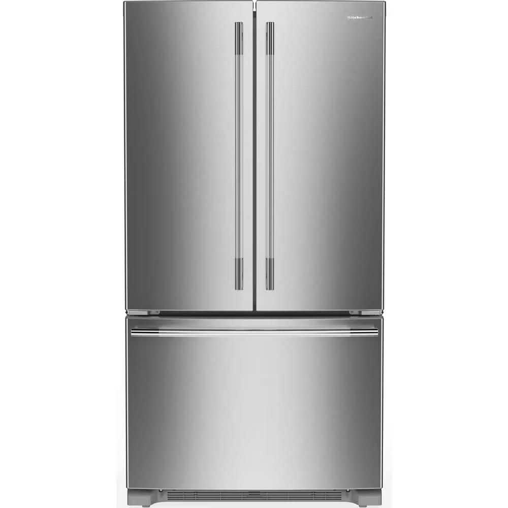 KitchenAid 36 in. 20 cu. ft. Counter-Depth French Door Refrigerator in PrintShield Stainless with Internal Water Dispenser