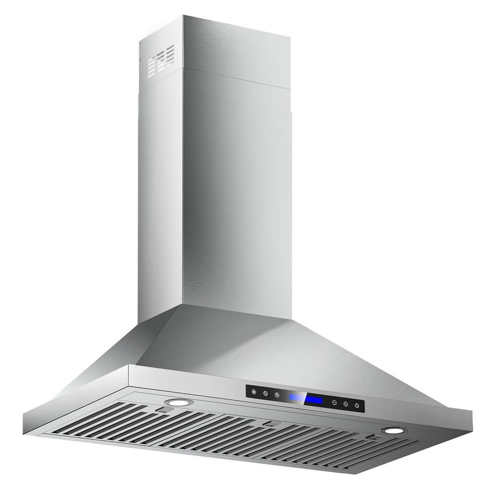 INATECK 36 in. 900 CFM Convertible Wall Mount Range Hood with Remote, Touch Control LCD, Long-term Warranty in Stainless Steel