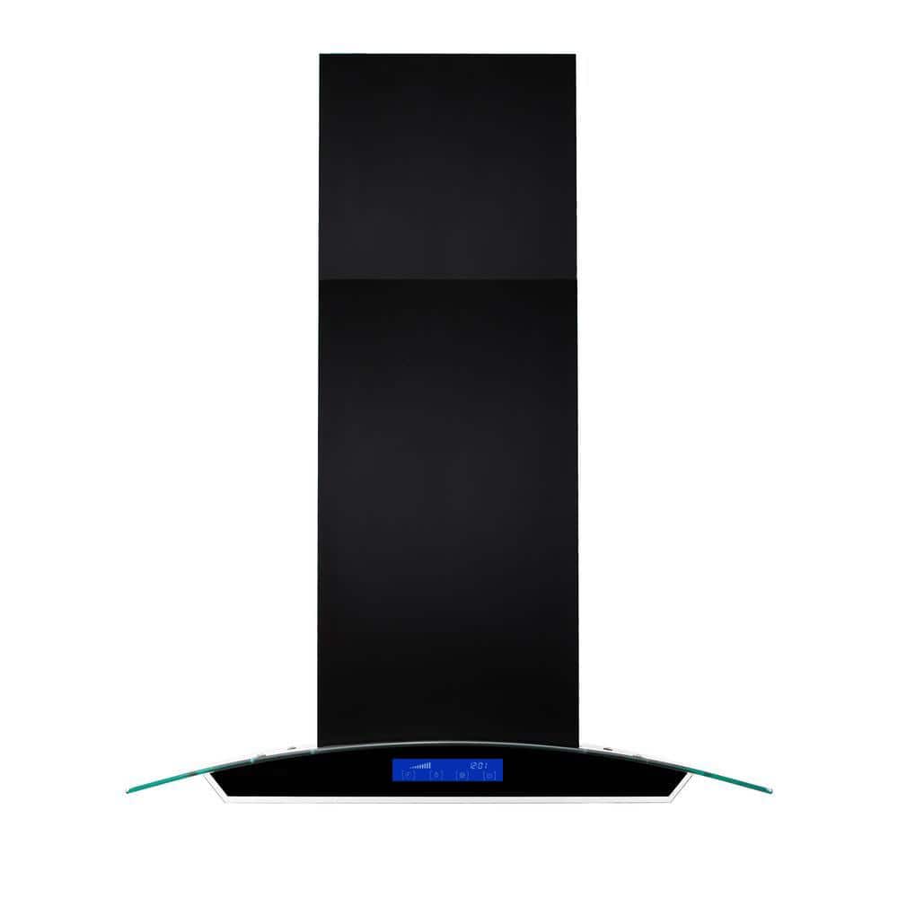 Unbranded 36 in. 900 CFM Convertible Island Range Hood in Black Stainless Steel