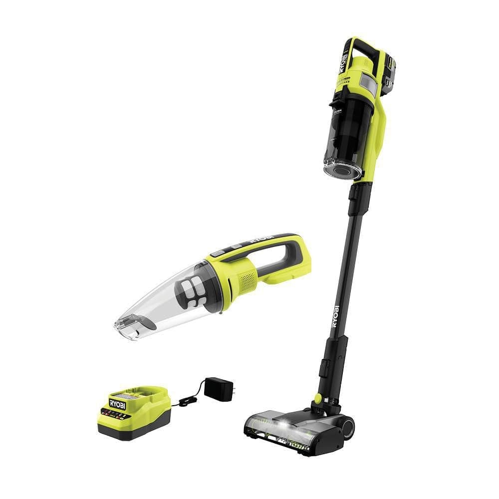 RYOBI ONE+ HP 18V Cordless Pet Stick Vacuum Cleaner Kit w/ Battery, Charger, & ONE+ Cordless Performance Hand Vacuum