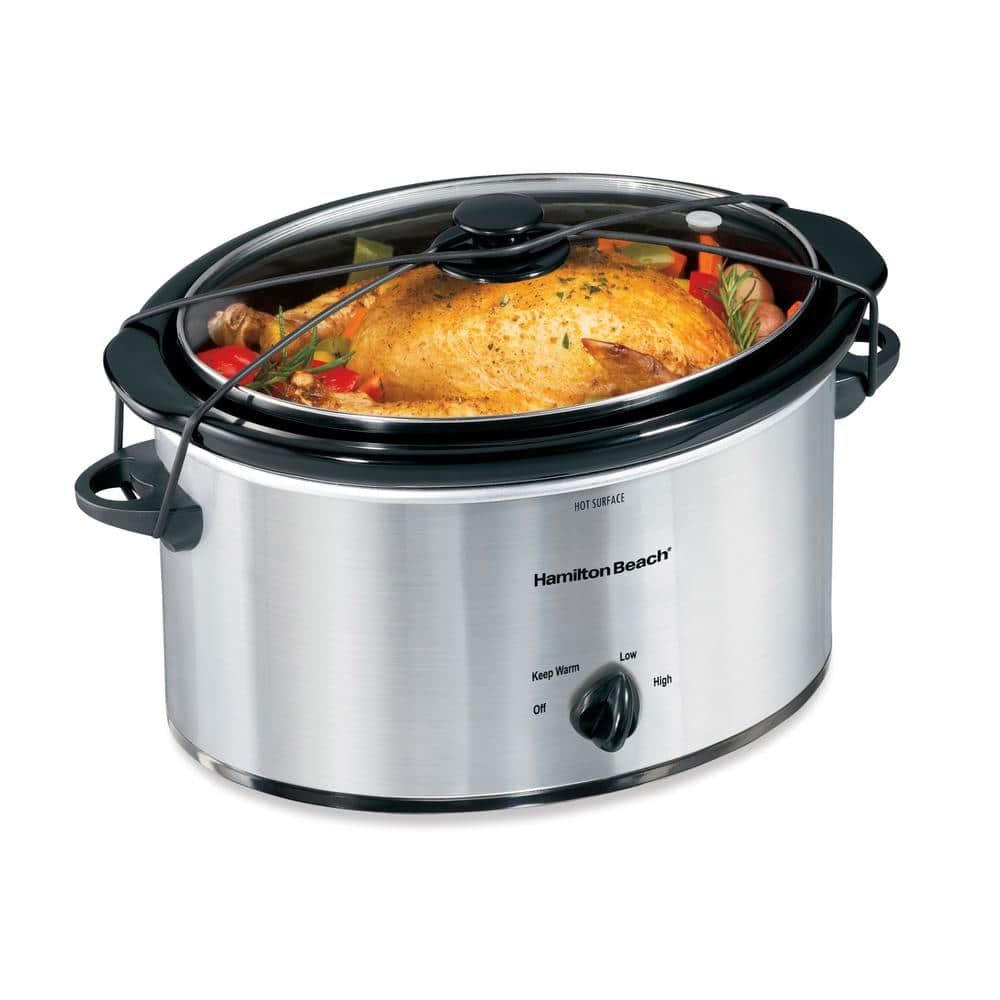 Hamilton Beach 6 Qt. Capacity Chrome Portable Slow Cooker