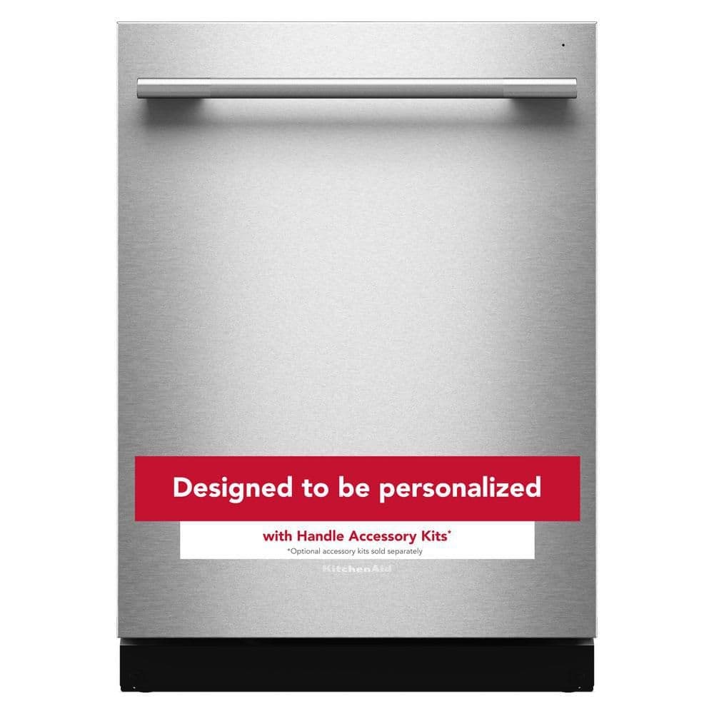 KitchenAid 24 in. Top Control Built-In Tall Tub 44 dBA Dishwasher in PrintShield Stainless with 360 MaxJets 3rd Rack