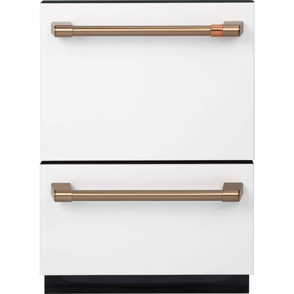 Cafe 24 in. Matte White Double Drawer Dishwasher