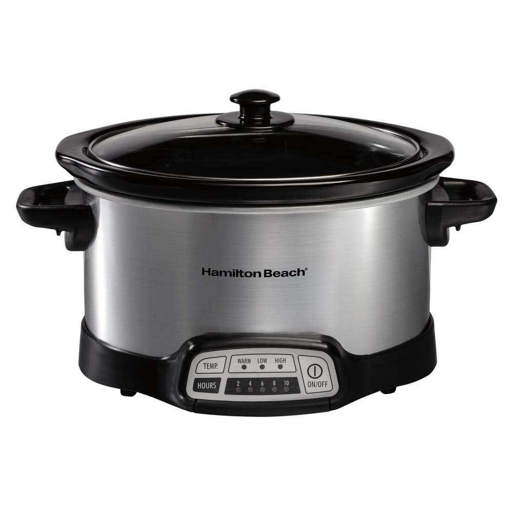 Hamilton Beach 4 Qt. Stainless Steel Slow Cooker with Built in Timer