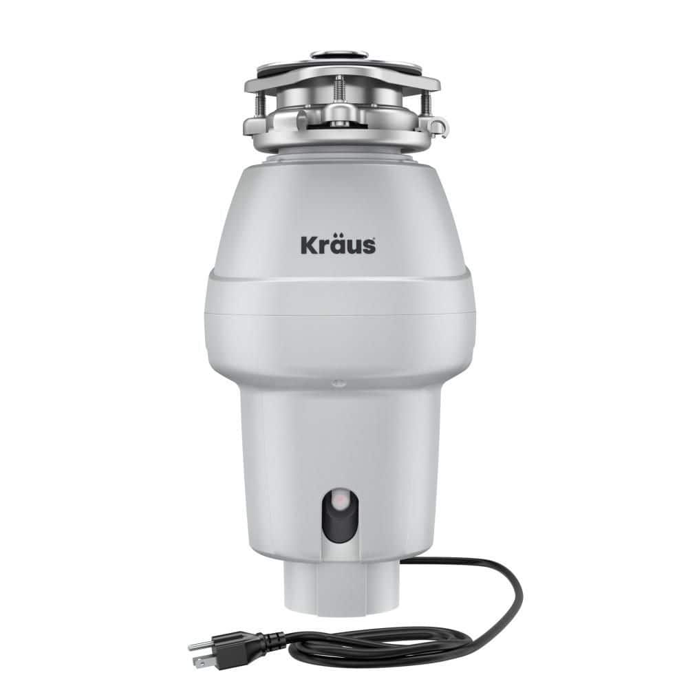 KRAUS WasteGuard 1/2 HP Continuous Feed Garbage Disposal with Ultra-Quiet Motor for Kitchen Sink