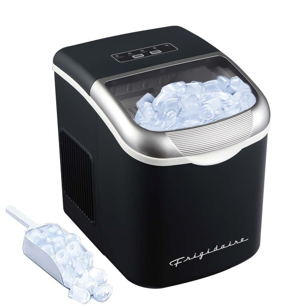 Frigidaire 12 in 26 lb. Portable Retro Countertop Bullet Ice Maker in Black