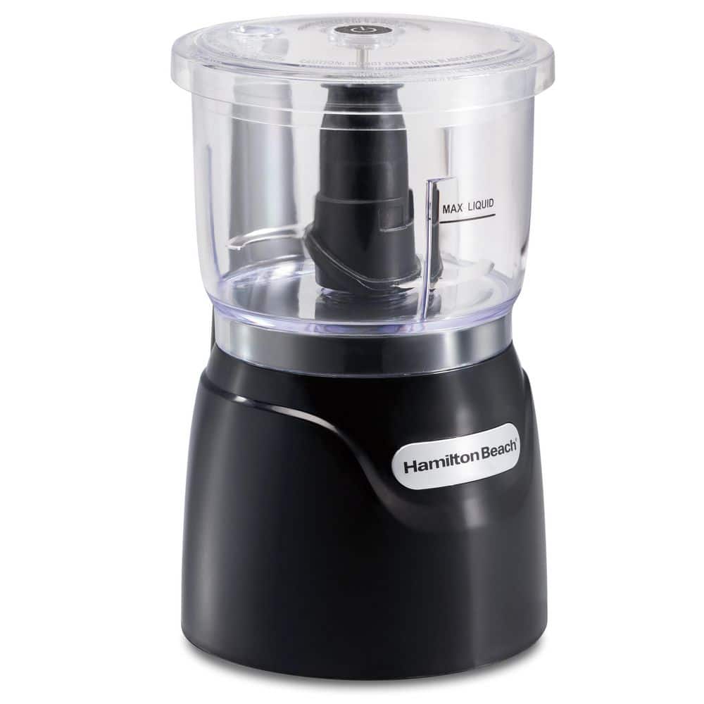 Hamilton Beach 3-Cup 1-Speed Black Stack and Press Food Processor