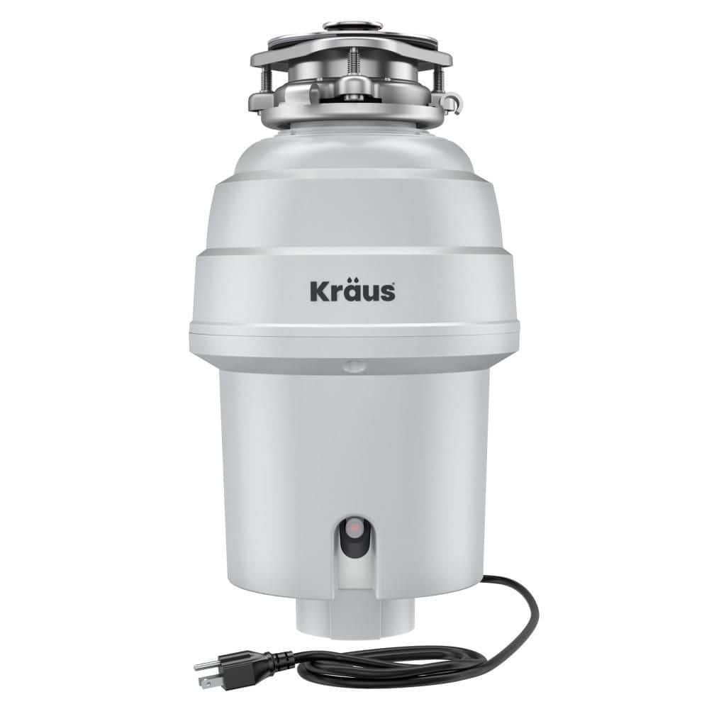 KRAUS WasteGuard 1 HP Continuous Feed Garbage Disposal with Ultra-Quiet Motor for Kitchen Sink