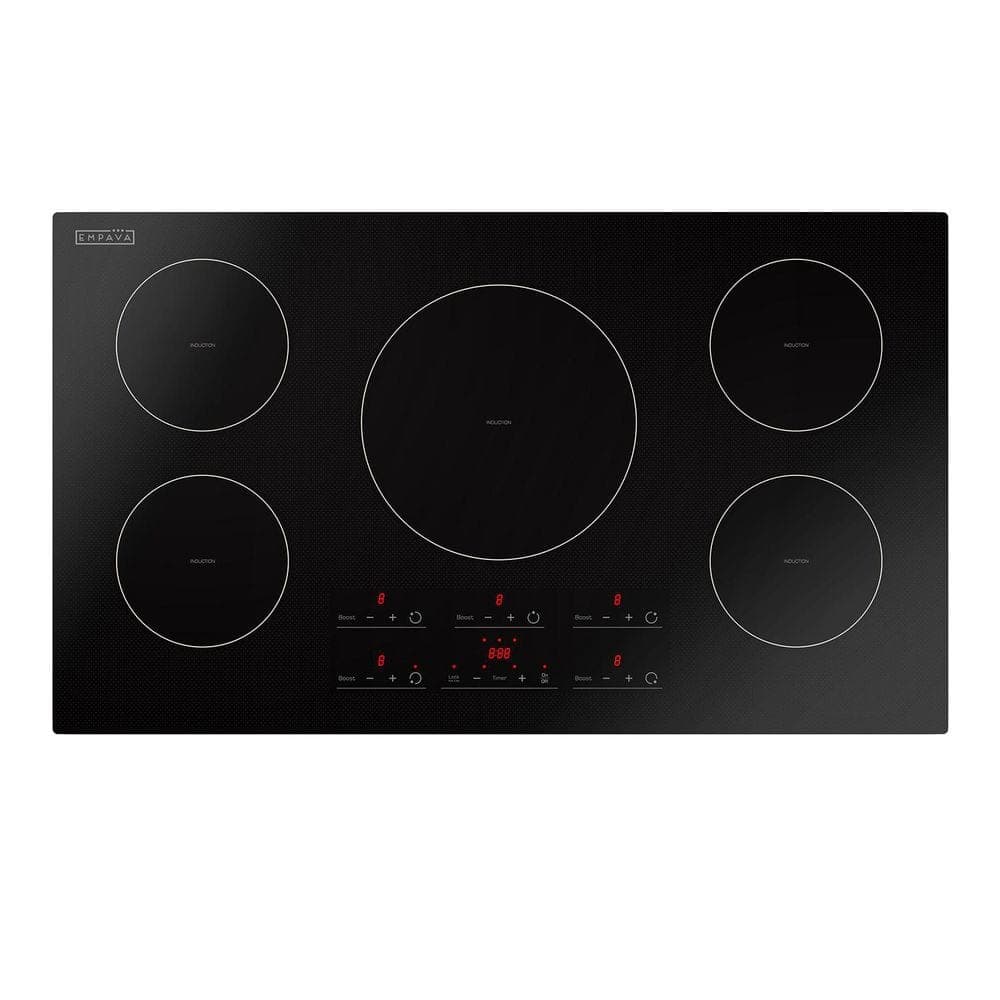 Empava Built-in 36 in. Induction Electric Modular Cooktop in Black with 5 Elements including Melting Elements