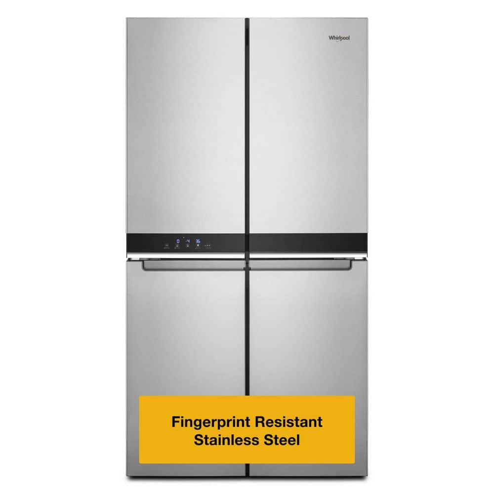 Whirlpool 19.4 cu. ft. Counter Depth French Door Refrigerator in Fingerprint Resistant Stainless Steel with 4-Doors