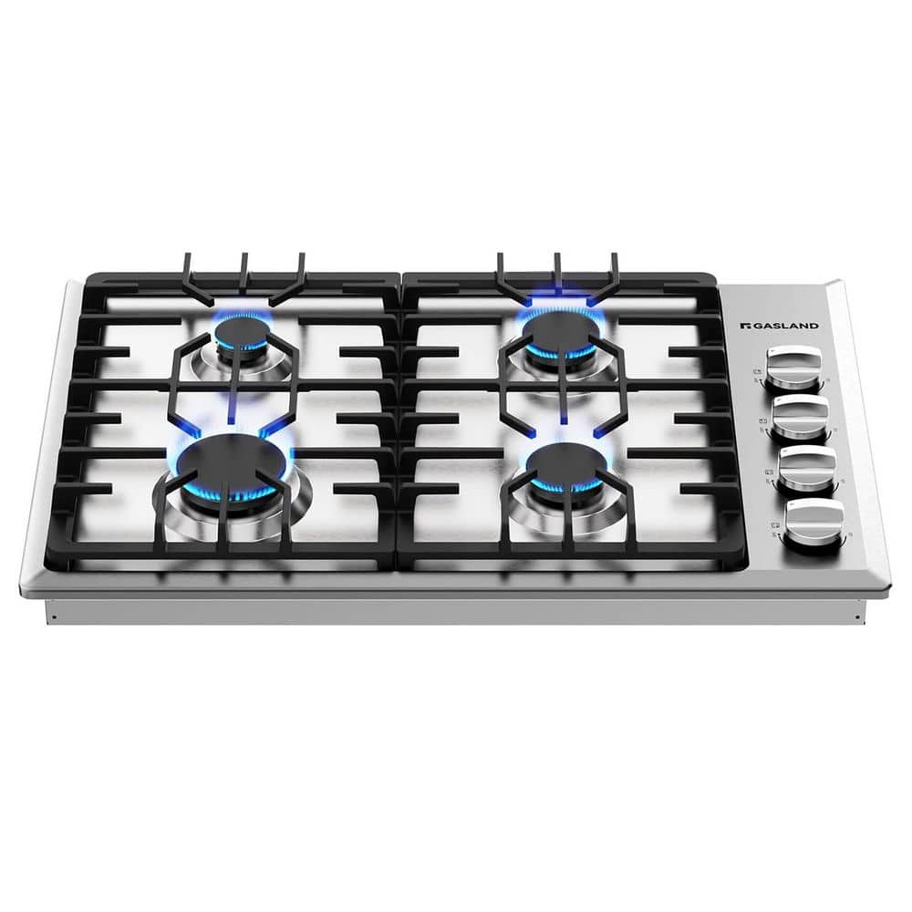 GASLAND 30 in. 4-Burners Recessed Gas Cooktop in Stainless Steel with a Simmer Burner, CSA Certified