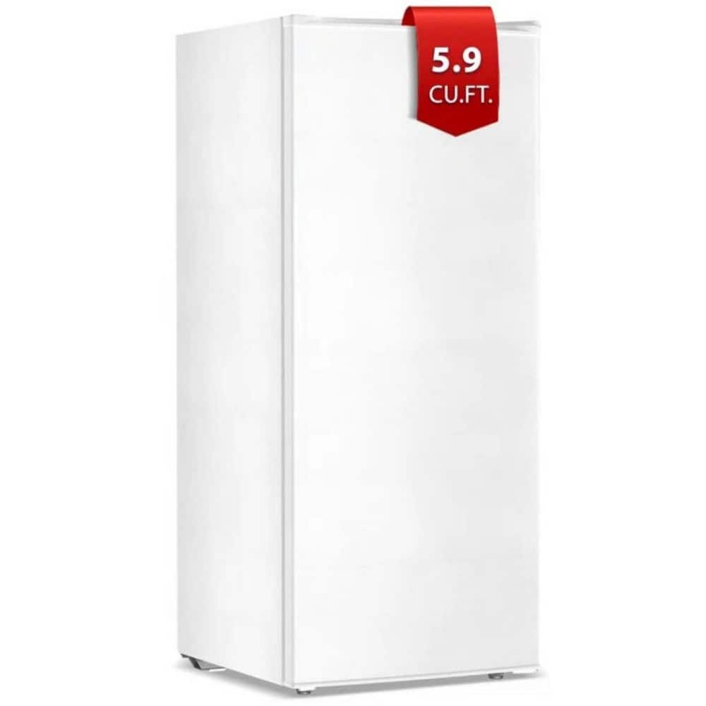 COWSAR 21.85 in. 5.9 cu. ft. Manual Defrost Upright Freezer with Adjustable Temperature Controls and Garage Ready in White