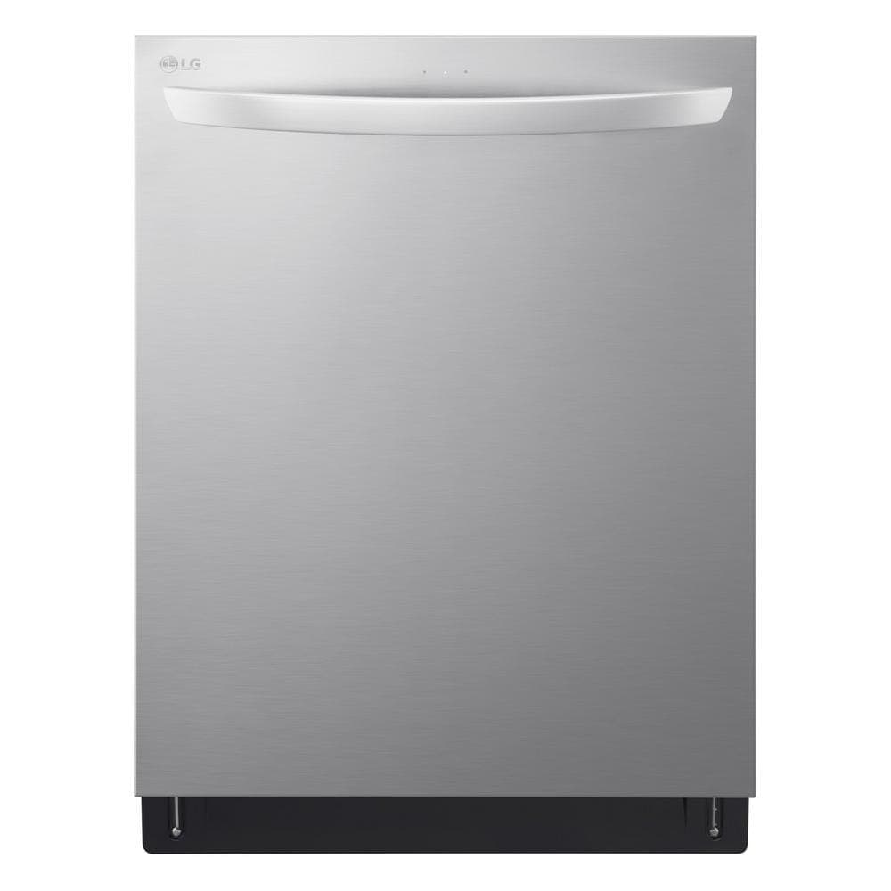 LG 24 in. in PrintProof Stainless Steel Top Control Dishwasher with Towel Bar, TrueSteam and QuadWash