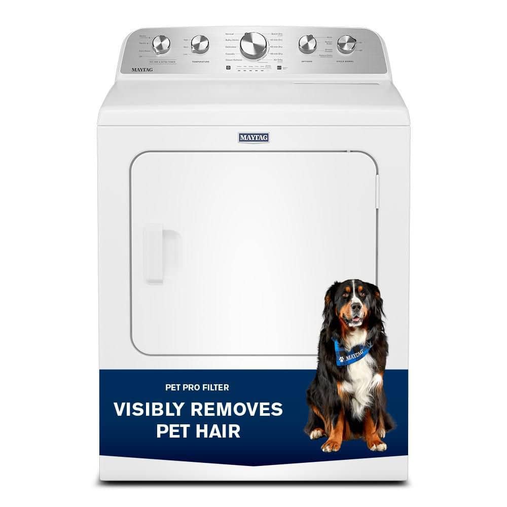 Maytag 7.0 cu. ft. vented Top Load Electric Dryer in White with Pet Pro Option