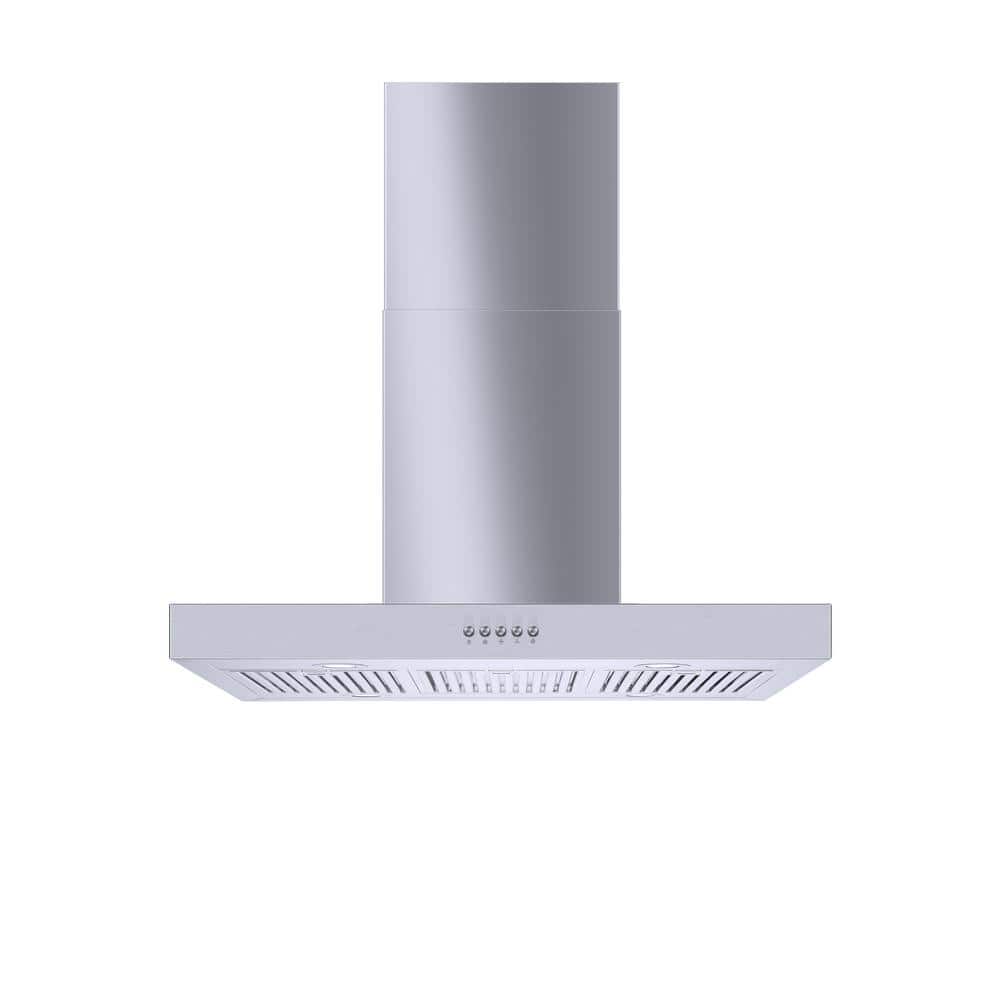 Vissani Lora 36 in. 350CFM Convertible Kitchen Island T-Shape Range Hood in Stainless Steel w/ Charcoal Filters and LED Lighting