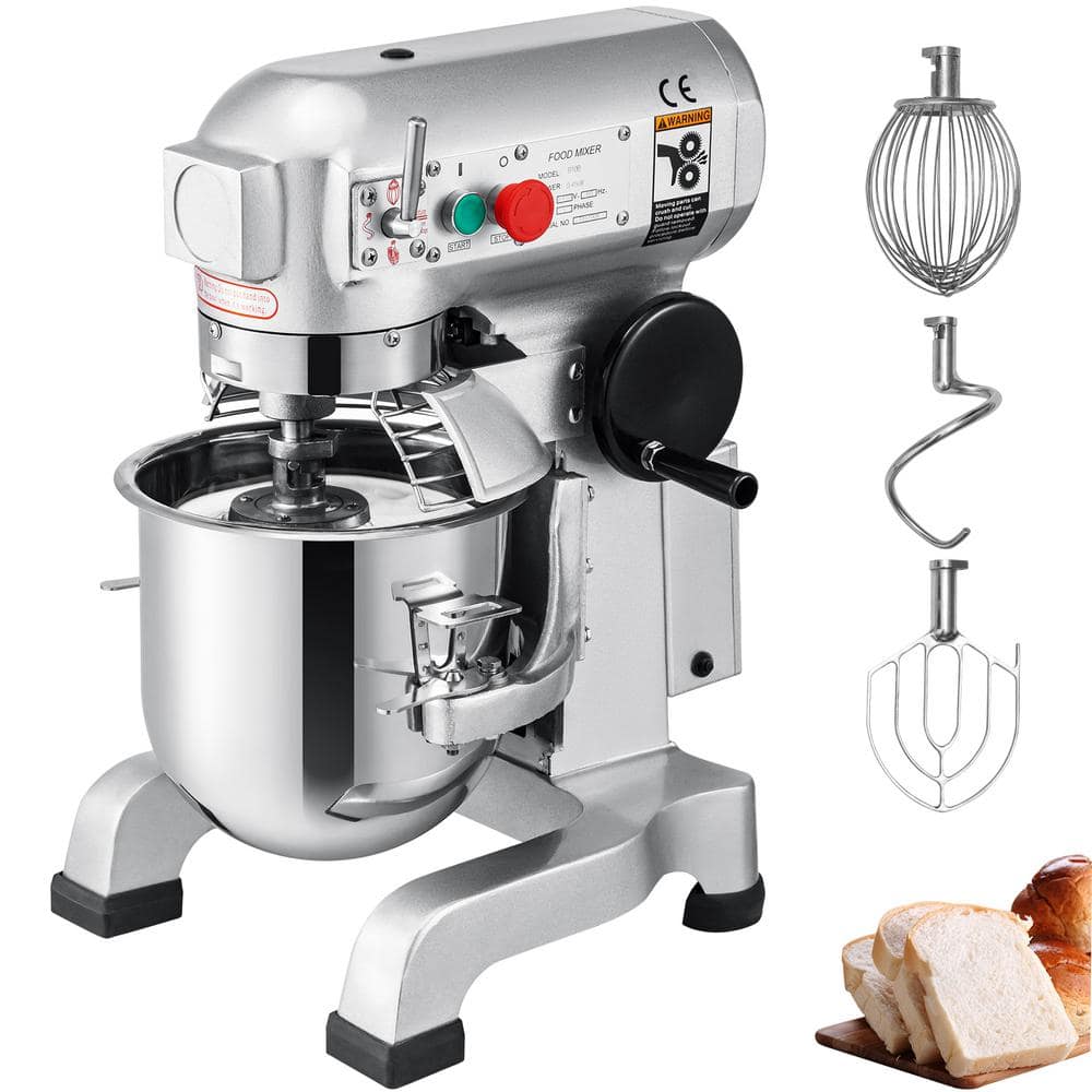 VEVOR 30 Qt. Commercial Dough Mixer 3-Speeds Adjustable Mixer Silver Electric Stand with Stainless Steel for Restaurants