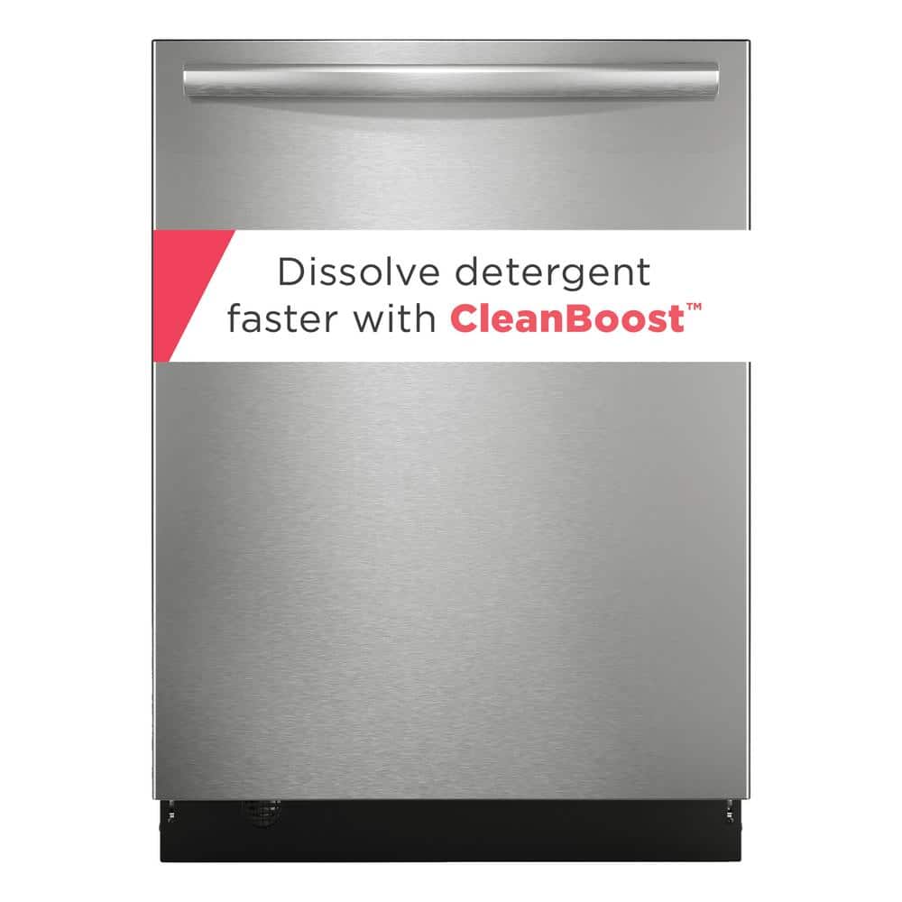 Frigidaire Gallery 24 in Top Control Built-In Tall Tub 47 dBA Dishwasher in Stainless Steel with 7 Cycles and CleanBoost