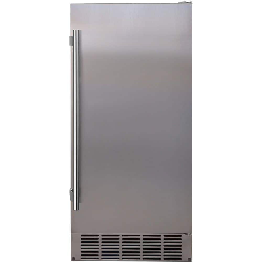 EdgeStar 15 in. Wide 20 lbs. Built-In Ice Maker in Stainless Steel and Black with upto 25 lbs. Daily Ice Production