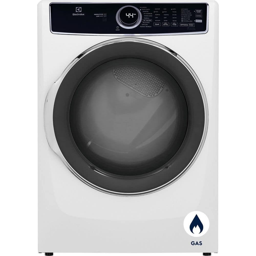 Electrolux 8 cu. ft. White Front Load Perfect Steam Gas Dryer with LuxCare Dry and Instant Refresh